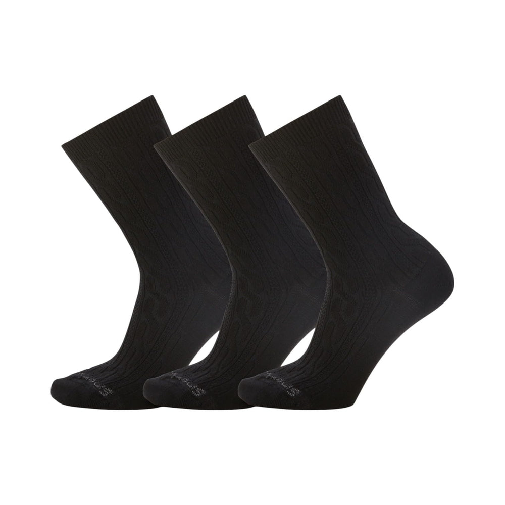 Smartwool Everyday Zero Cushion Merino Wool Cable Crew Socks on-foot demonstrate breathable, low-bulk comfort