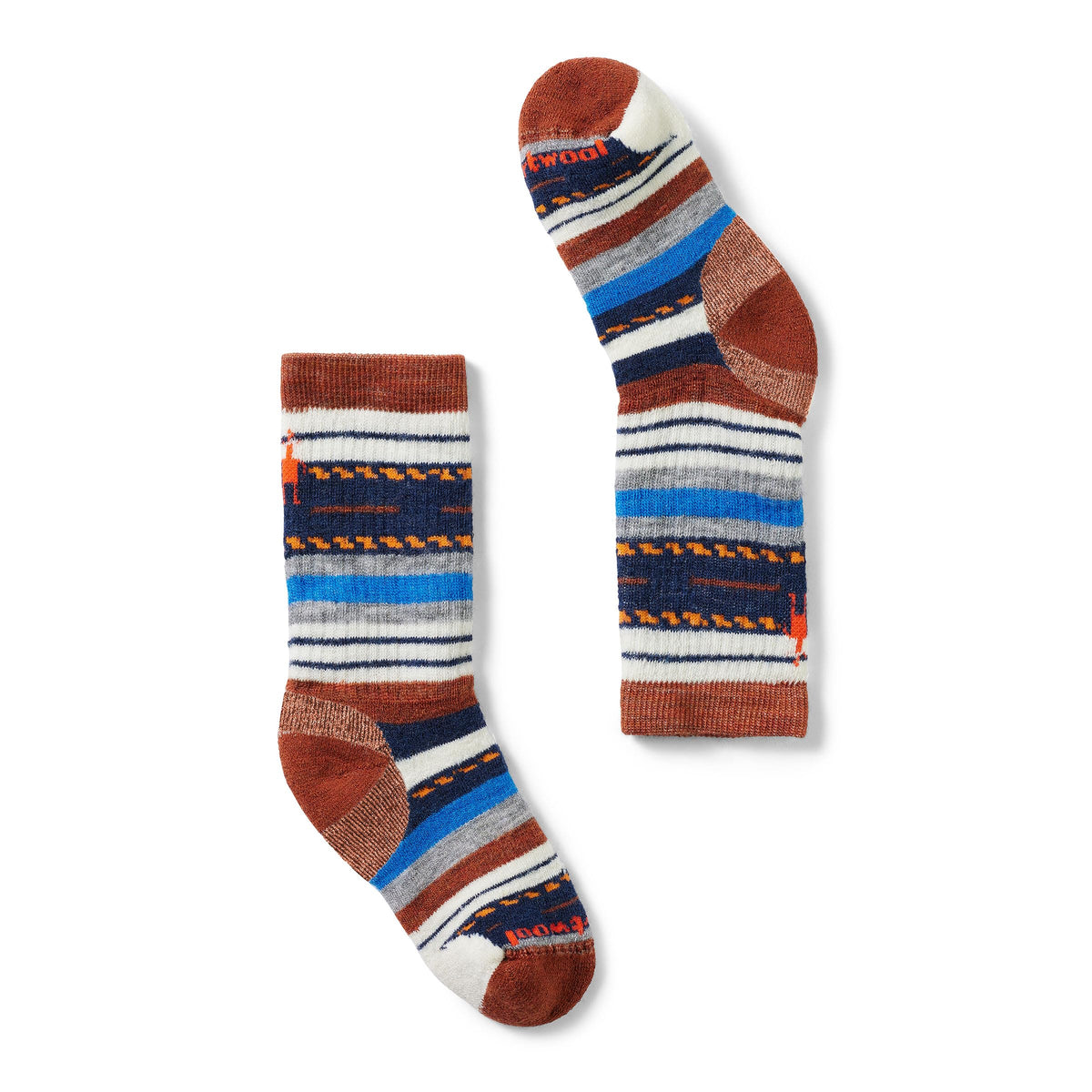 Smartwool Margarita Crew socks with pattern on outside for active kids