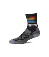 Smartwool Pride Crew sock in charcoal offering breathable comfort for hiking