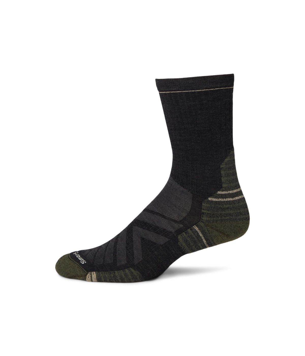 Smartwool Hike Targeted Cushion Mid Crew Socks in charcoal provide durable comfort on rugged trails.