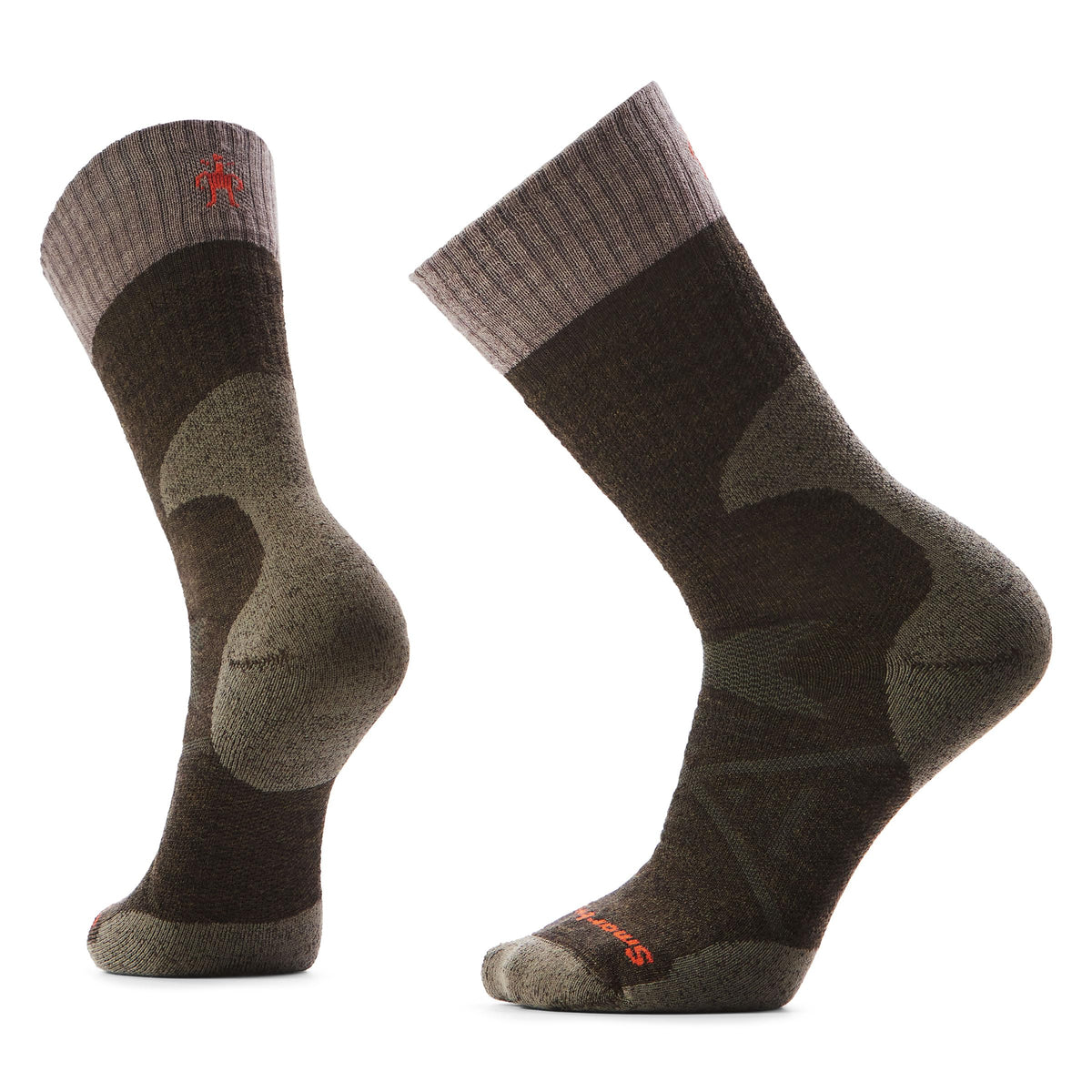 Smartwool Hunt Full Cushion Tall Crew in military olive close-up highlights durable cushioning