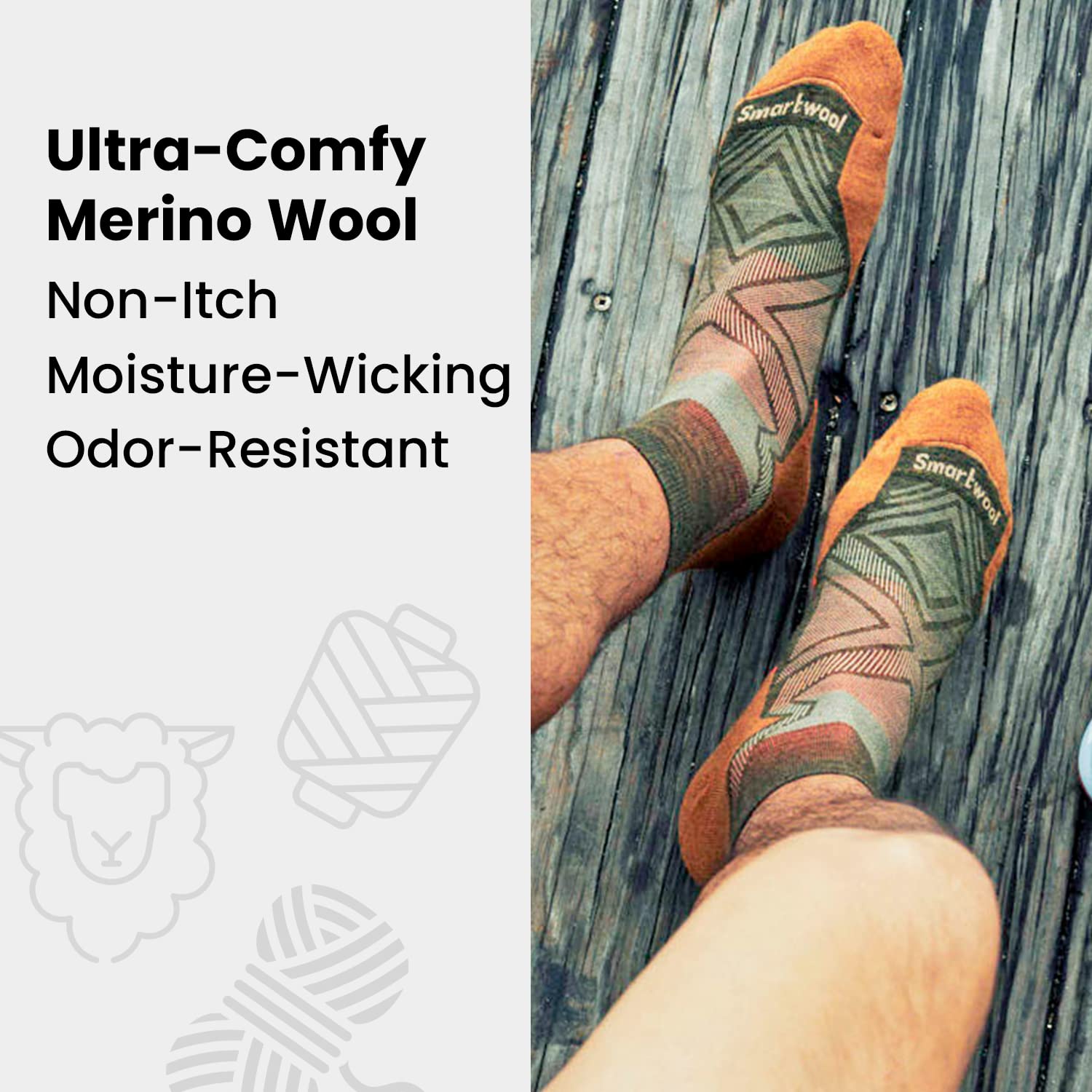 Smartwool Men's Bike Targeted Cushion sock breathable body mapped mesh enhances airflow