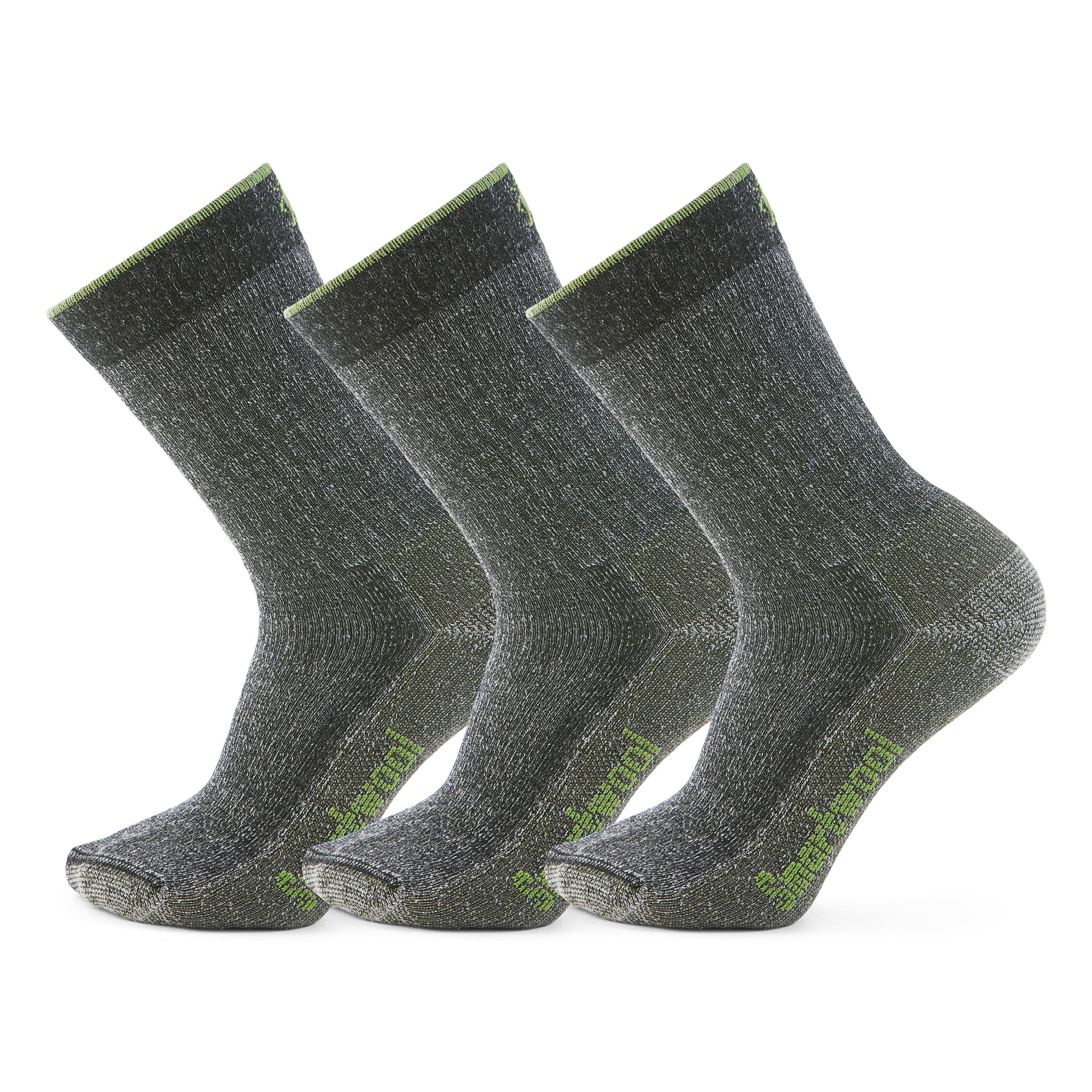 Smartwool men's hike classic edition full cushion 2nd cut crew socks in black offer cushioning for long hikes.