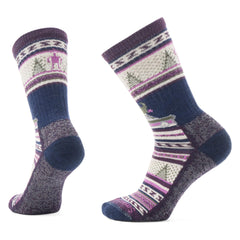 Smartwool Say It Ain't Snow crew socks in Purple Iris with comfortable welt and stay-put fit.