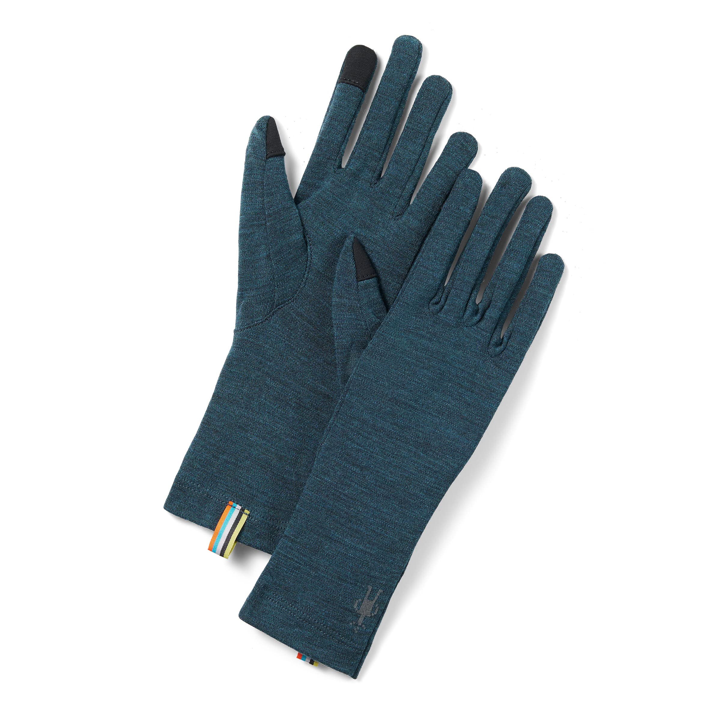 Smartwool Thermal Merino Glove Twilight Blue outer view for warmth.