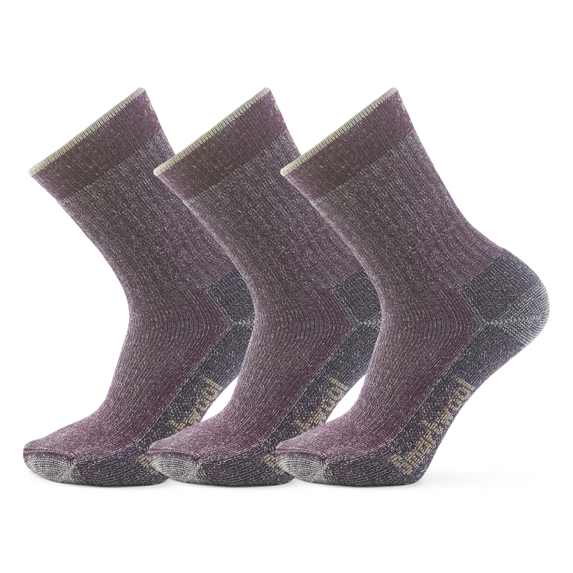 Smartwool Women's Hike Classic Edition socks in Purple Iris offer lightweight cushioning for hikes and daily comfort