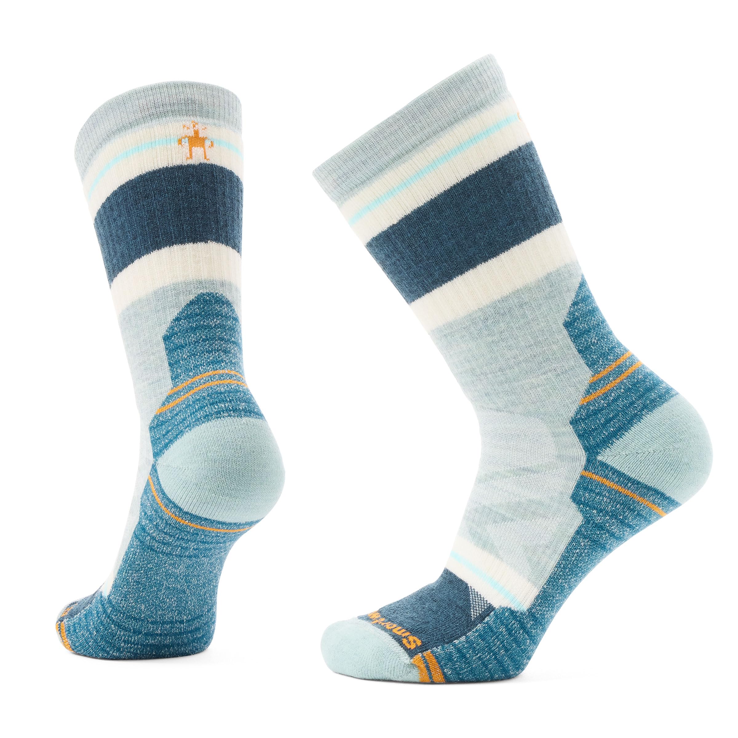 Smartwool Women's Hike Full Cushion Saturnsphere Crew Socks Frosty Green front view for durable hiking comfort.