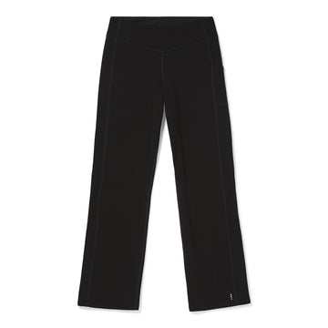 Smartwool women's straight leg pant in black, front view for everyday comfort.