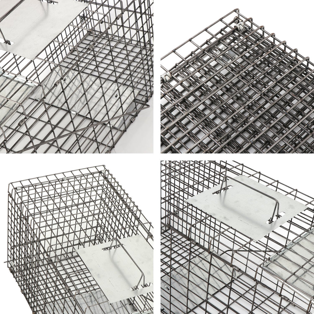 Smartxchoices 32-inch live animal trap fully assembled for immediate use.