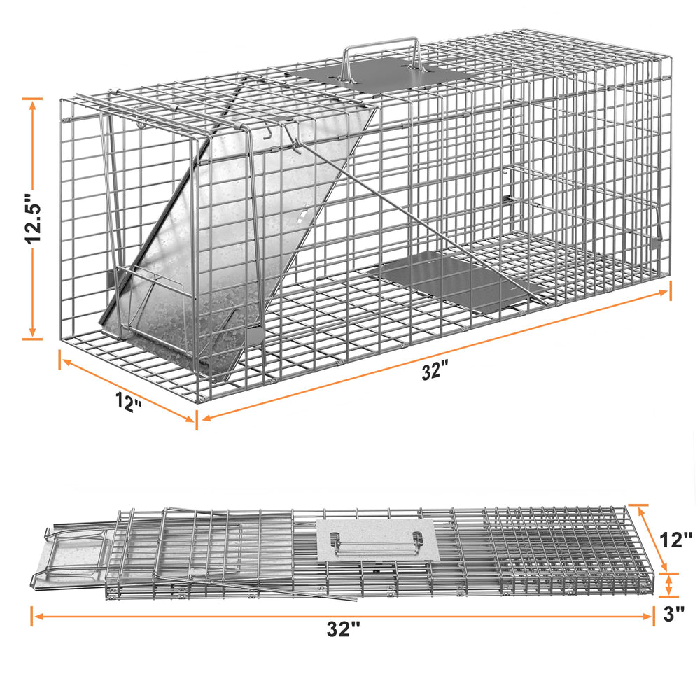 Smartxchoices 32-inch live animal trap smooth edges prevent injuries during handling.