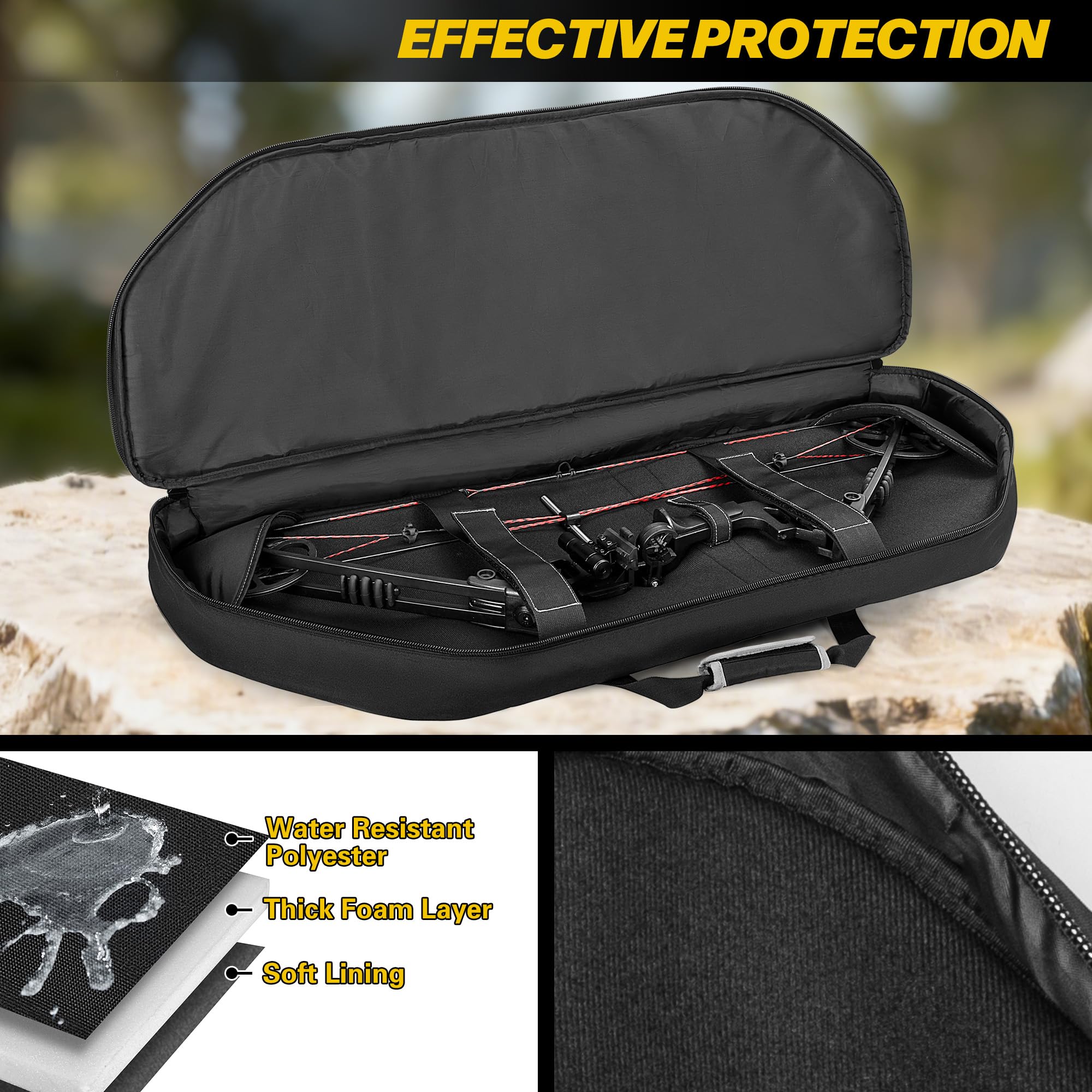 Smasrob bow bag shown with detachable backpack straps for hands-free carrying during range sessions.
