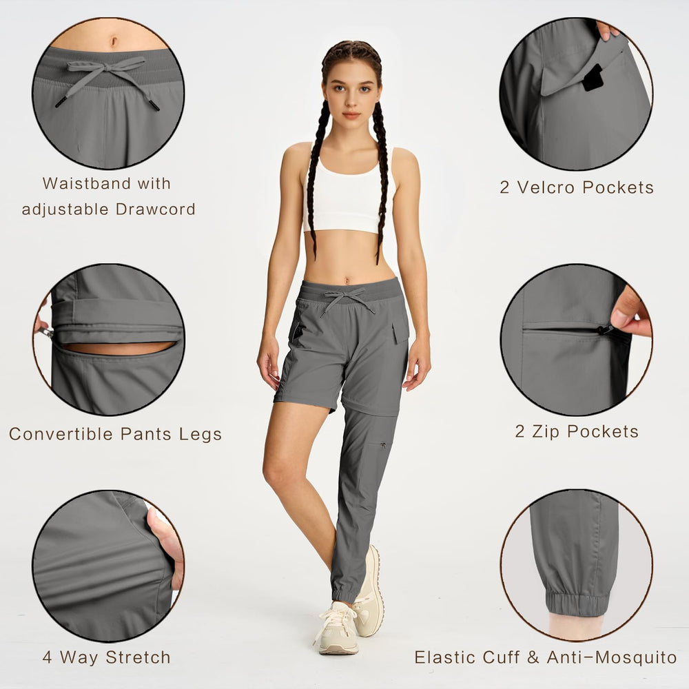 Smawell cargo joggers highlighting elastic waist with drawstring for adjustable fit outdoors