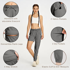 Smawell cargo joggers highlighting elastic waist with drawstring for adjustable fit outdoors