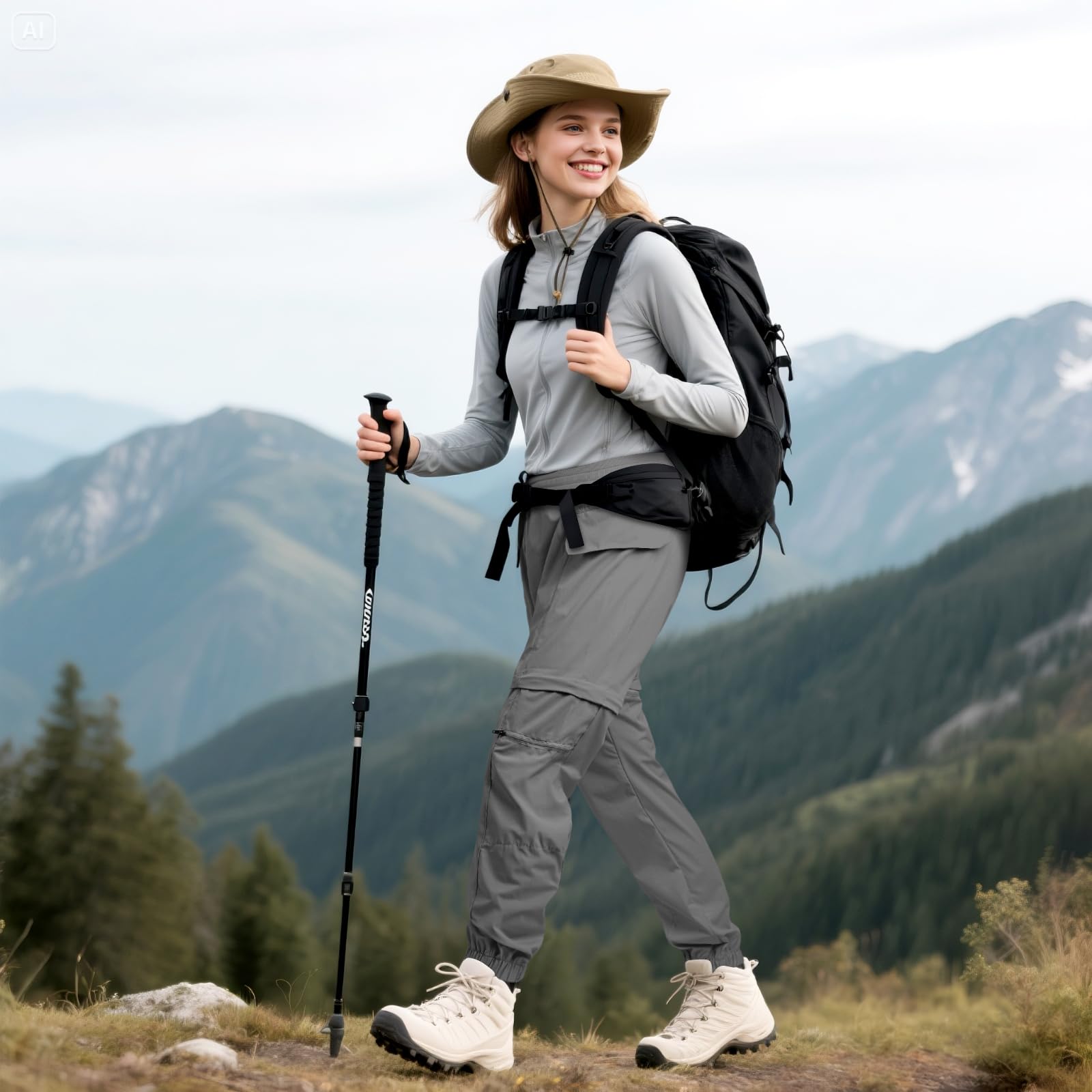 Smawell cargo joggers illustrating multiple pockets for phones and essentials on trails