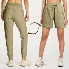 Smawell women's zip-off legs close-up highlights quick conversion for warm-day hikes.