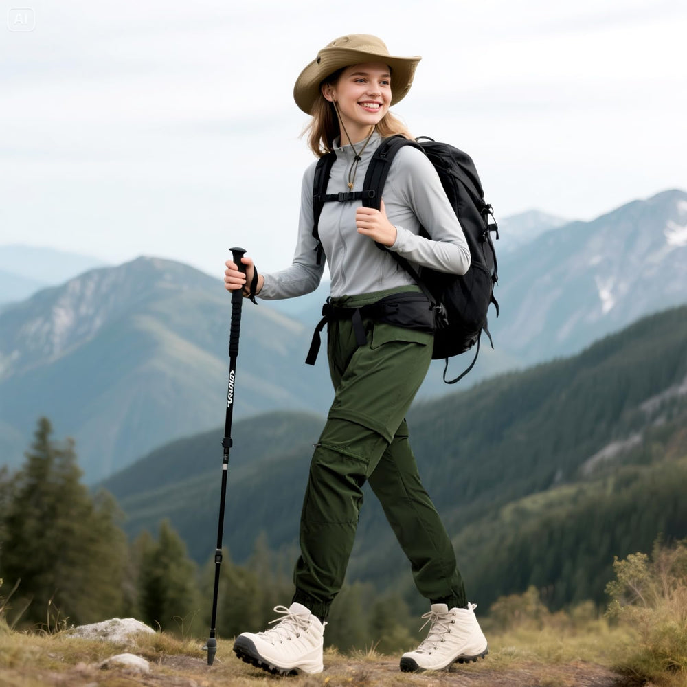 Smawell women's cargo pants with four pockets for secure on-trail storage.