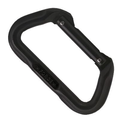 SMC Force D black non-locking carabiner hooded gates closeup for smooth rope bearing.