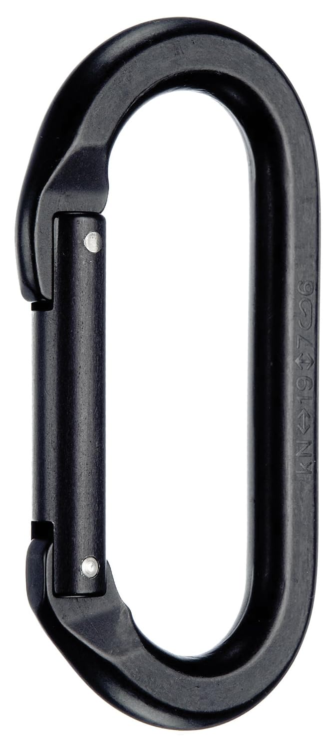 SMC Oval Aluminum Carabiner Black for secure, lightweight gear attachment