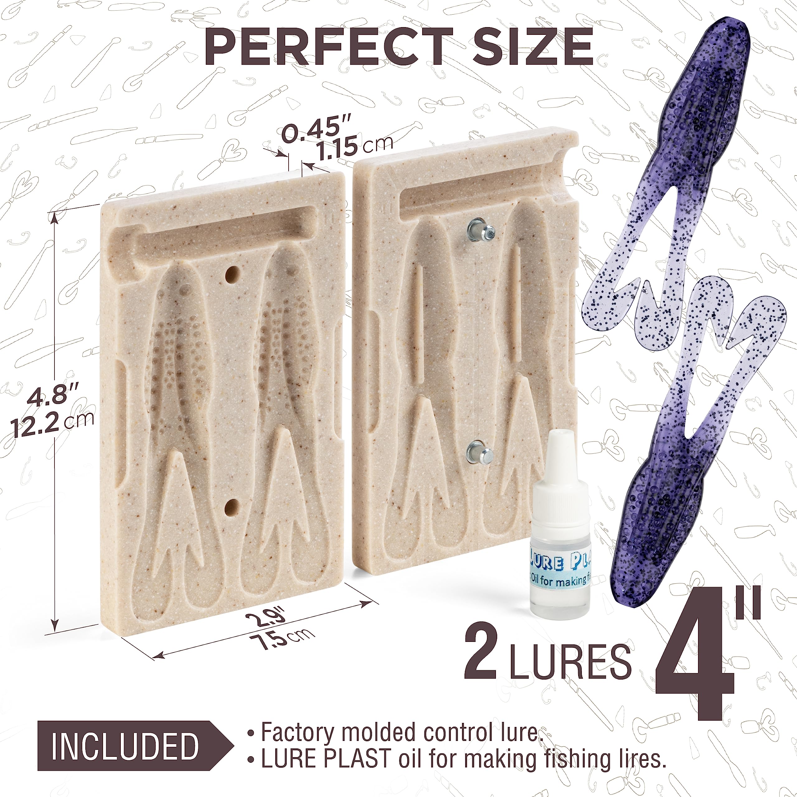 Smedioks lure mold with color and scent customization for environment-specific baits