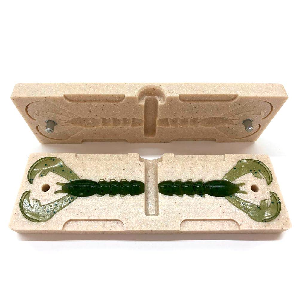 Smedioks soft mold open view enables easy pouring for DIY lure creation.