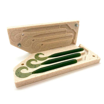 Smedioks premium soft plastic mold 3-cavity close-up for durable, high-quality lures.