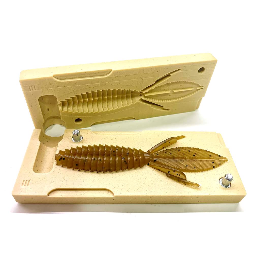Front view of Smedioks soft plastic mold for Sweet Beaver 4.2 inch lure