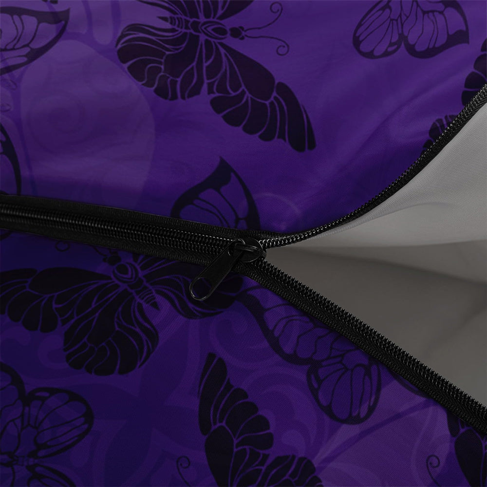 Smell Sunshine black purple butterfly print photo emphasizes playful design and all-season use.