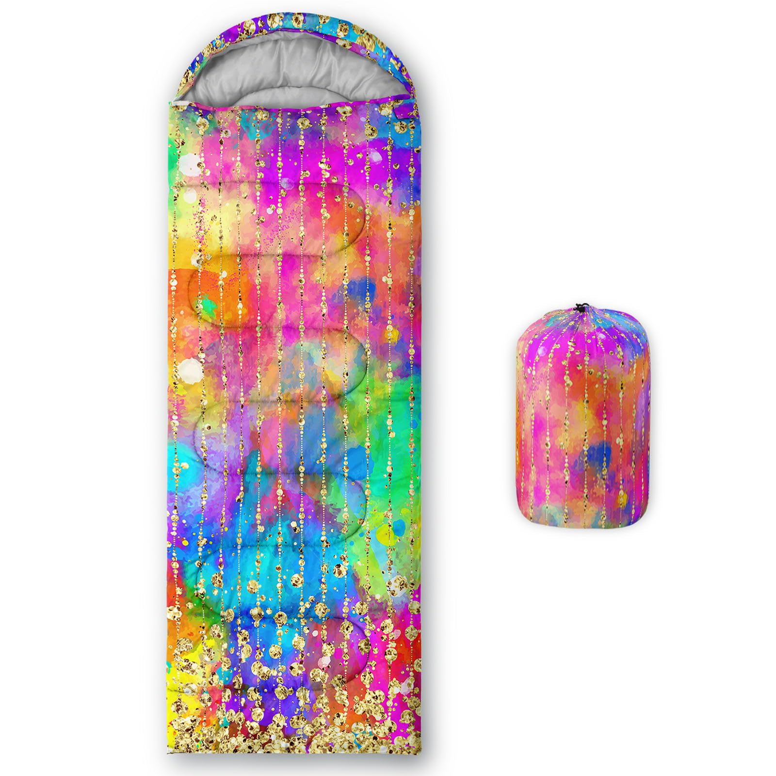 Smell Sunshine Kids Sleeping Bag with Diamonds Print for cozy camping warmth