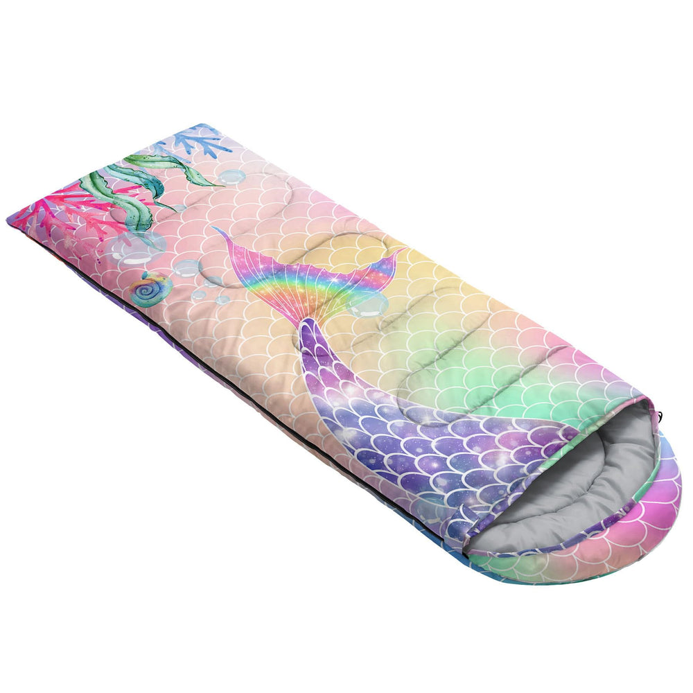 Smell Sunshine kids sleeping bag mermaid print full view for outdoor adventures
