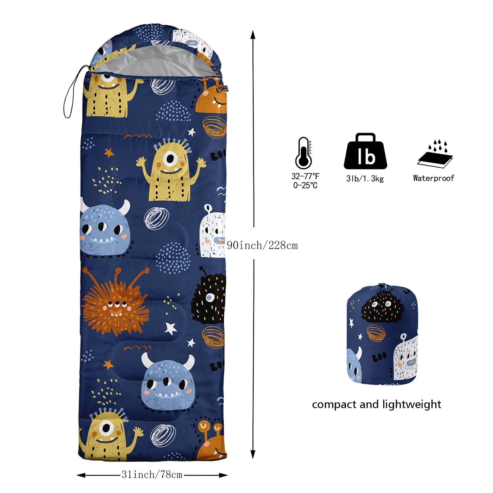 Smell Sunshine sleeping bag in compact storage packaging for easy travel