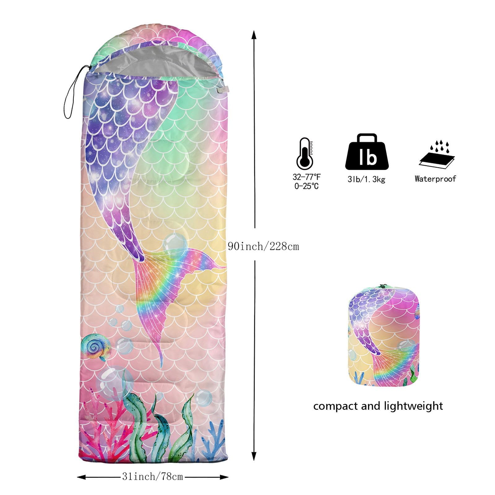 Smell Sunshine sleeping bag with compression sack demonstrates easy storage