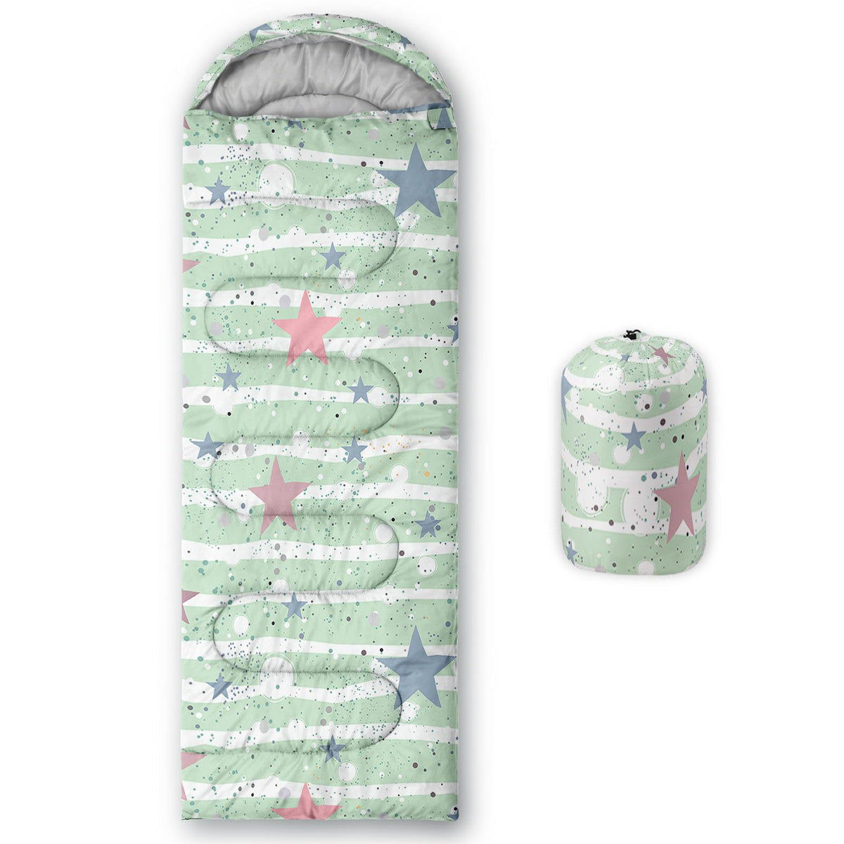 Smell Sunshine Stars Sleeping Bag close-up showing cozy print and warmth