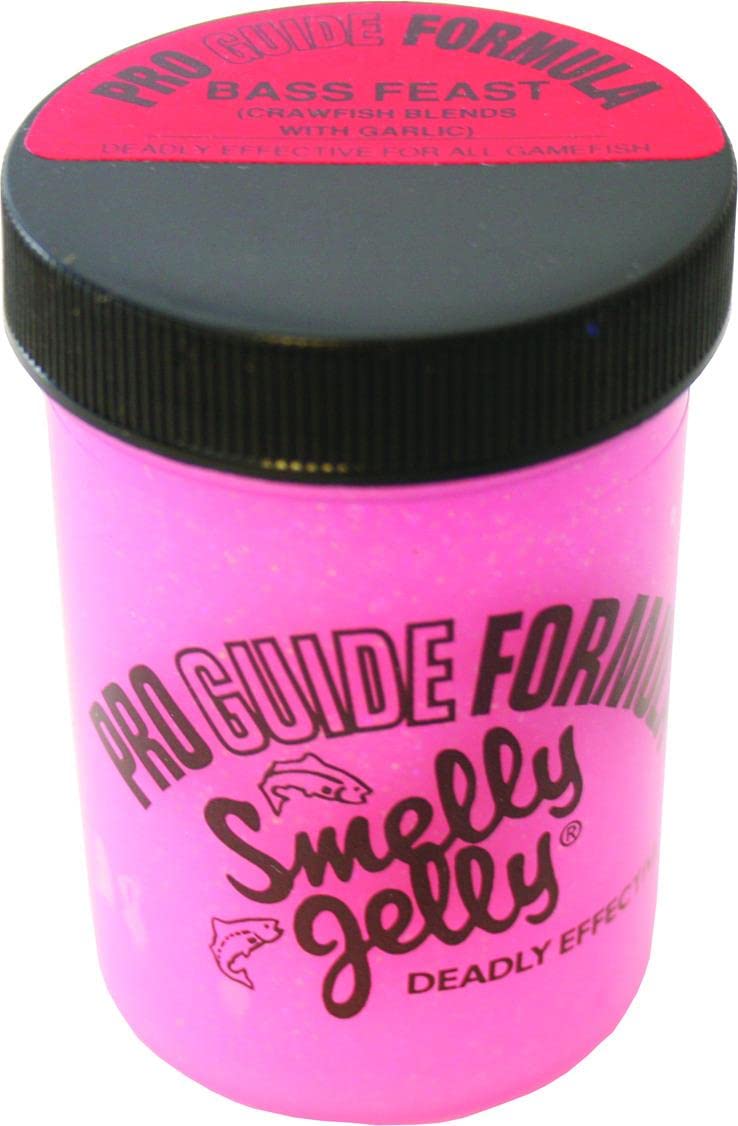 Smelly Jelly Pro Guide Formula Bass Feast jar open shows lasting scent for bass lures.