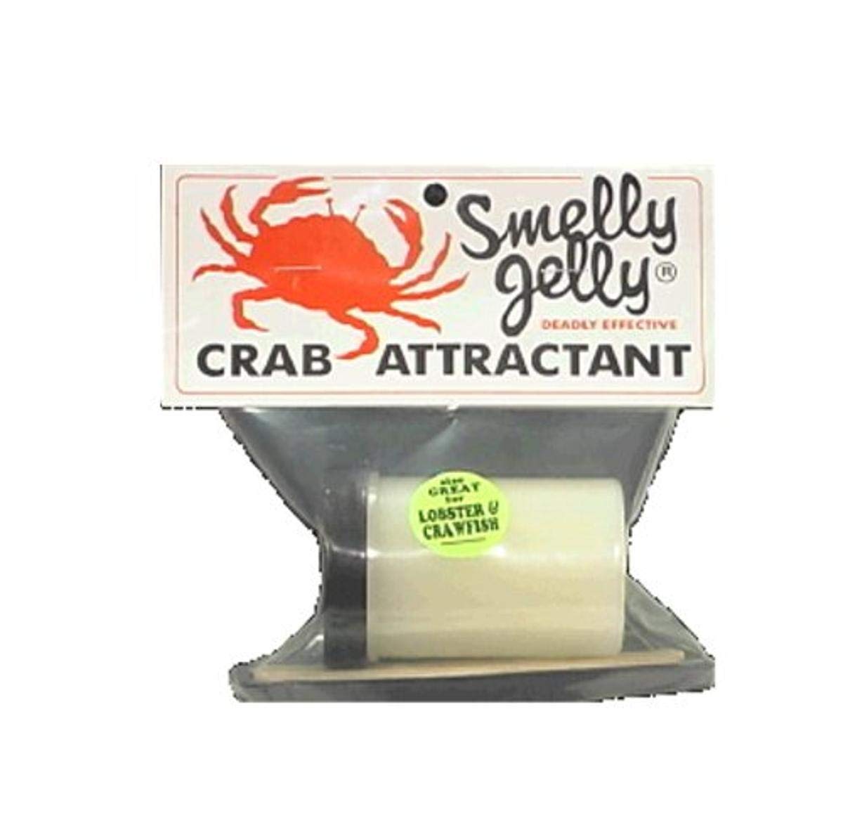 Smelly Jelly Crab Attractant gel on bait increases bites and keeps scent near bait underwater