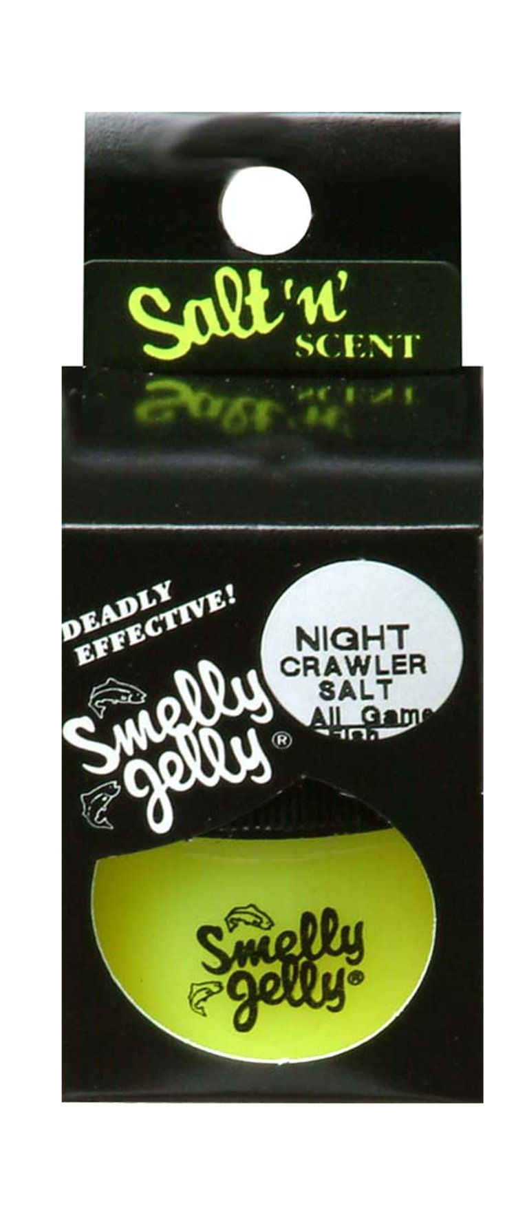 Smelly Jelly Pro Guide Nitecrawler Salt attractant jar enhances bass lure scent and performance