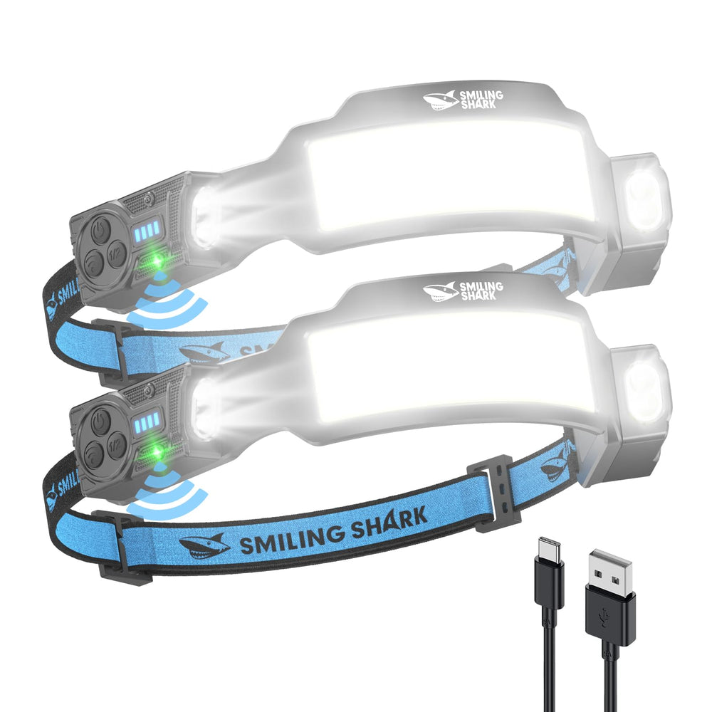 Smiling Shark TS-6 headlamp dual spotlight for precise long-range visibility during night runs.
