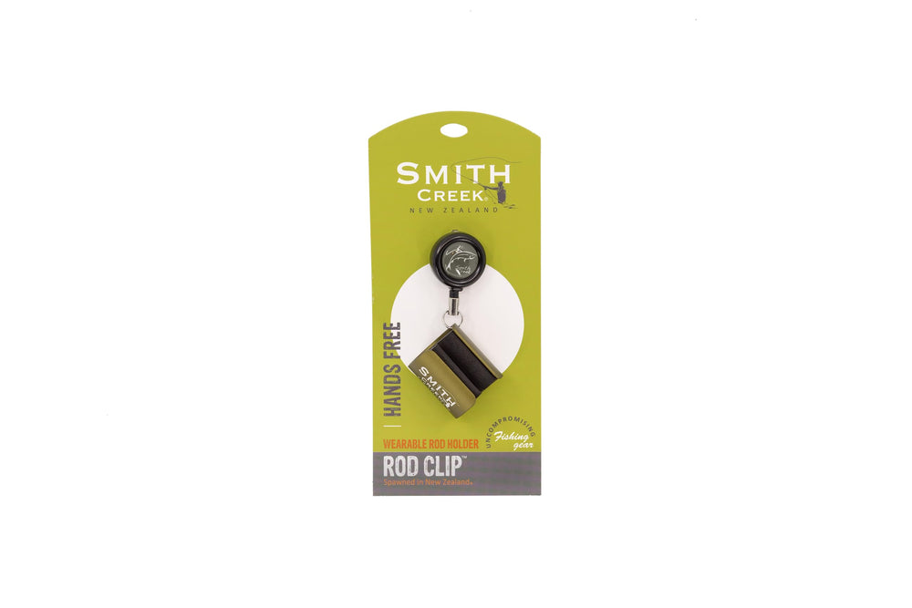 Close-up of anodized aluminum and stainless steel fasteners of Smith Creek Rod Clip
