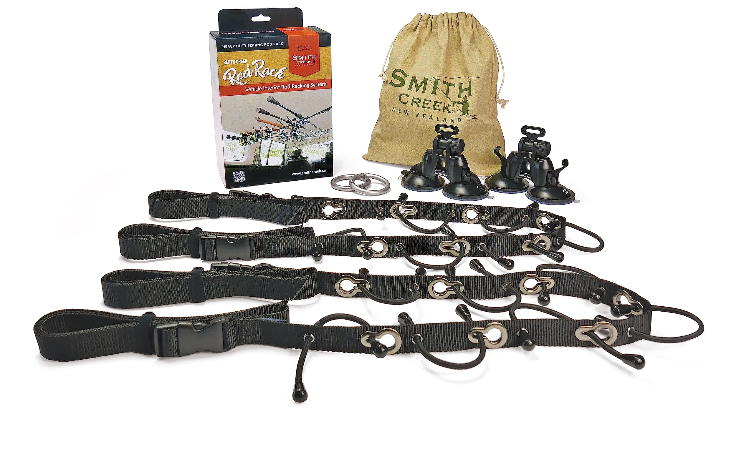 Smith Creek Rod Rack installed inside an SUV keeps rods organized and ready for trips.