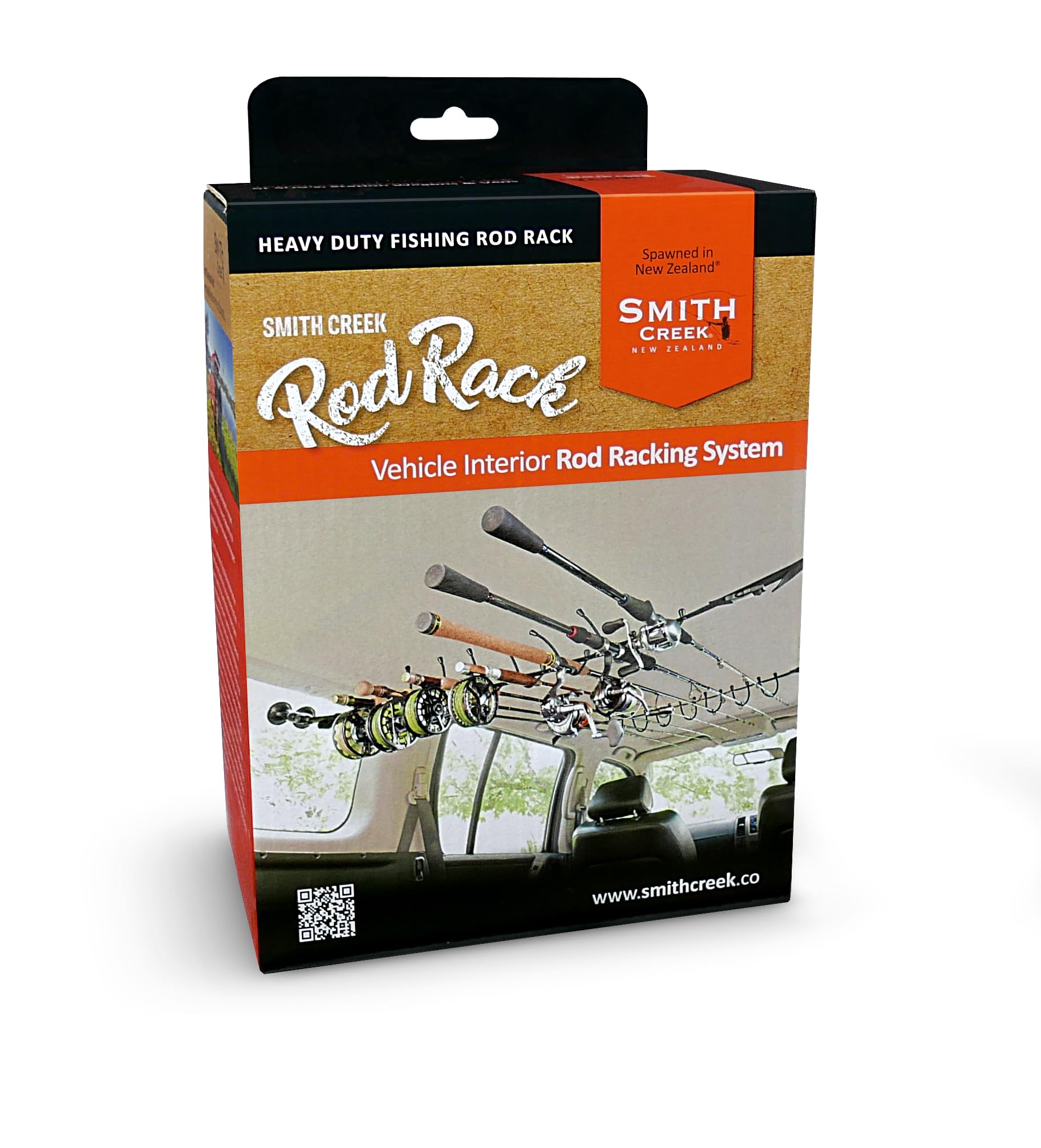 Smith Creek Rod Rack inspired by New Zealand design, built for rugged travel.