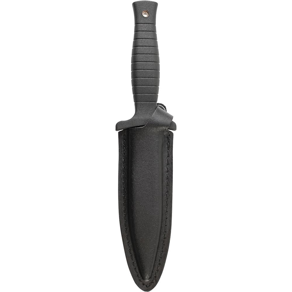H.R.T fixed blade knife close-up showing hand guard