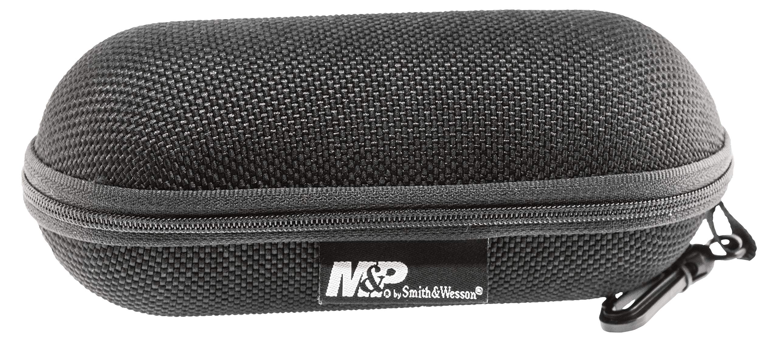 Smith & Wesson M&P Super Cobra glasses include a hard case for secure travel.
