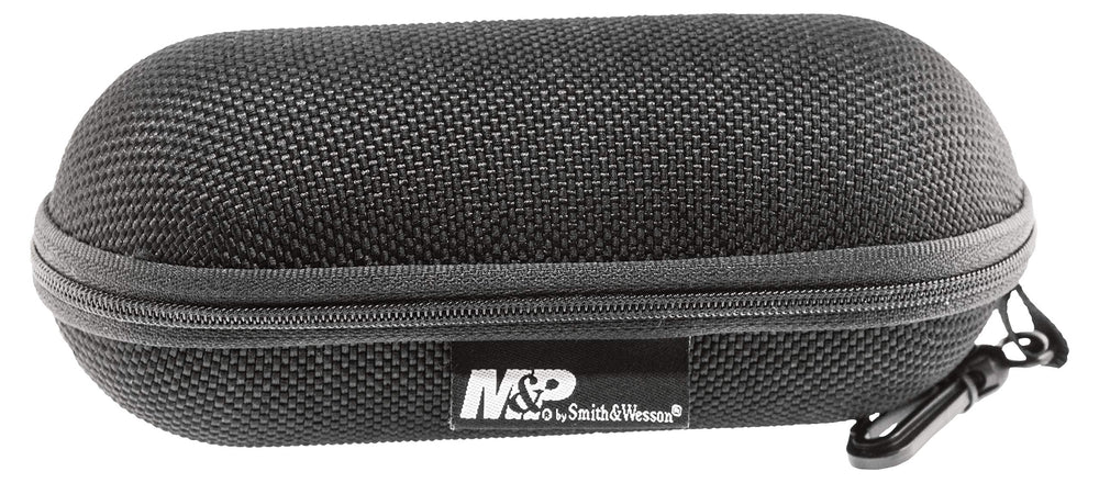 Smith & Wesson M&P Super Cobra glasses include a hard case for secure travel.