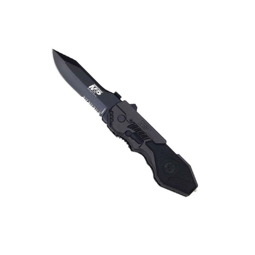 Smith & Wesson SWMP4LS 8.6 inch folding knife with 3.6 inch clip point blade and aluminum handle