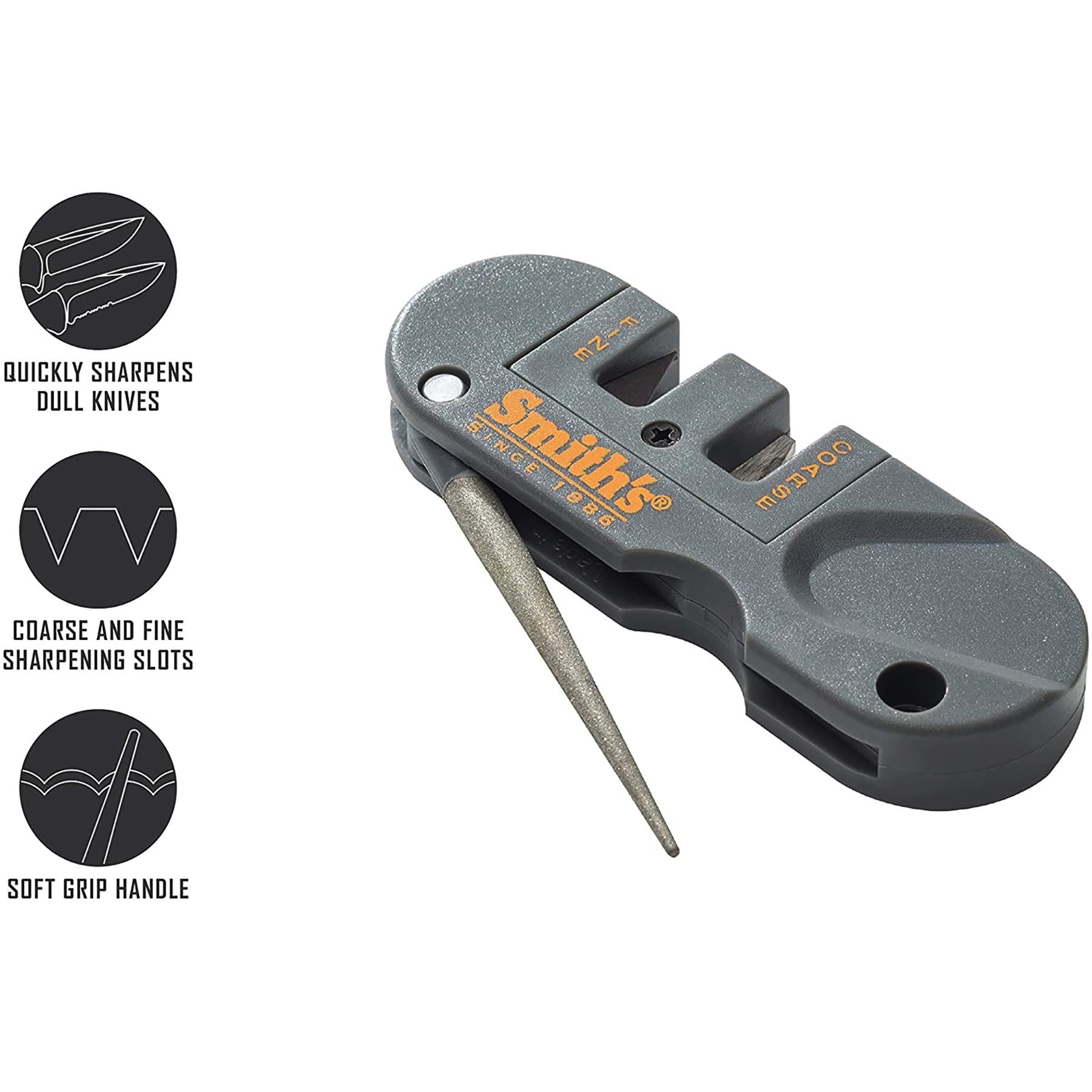 Pocket Pal compact sharpener showing diamond-coated rod