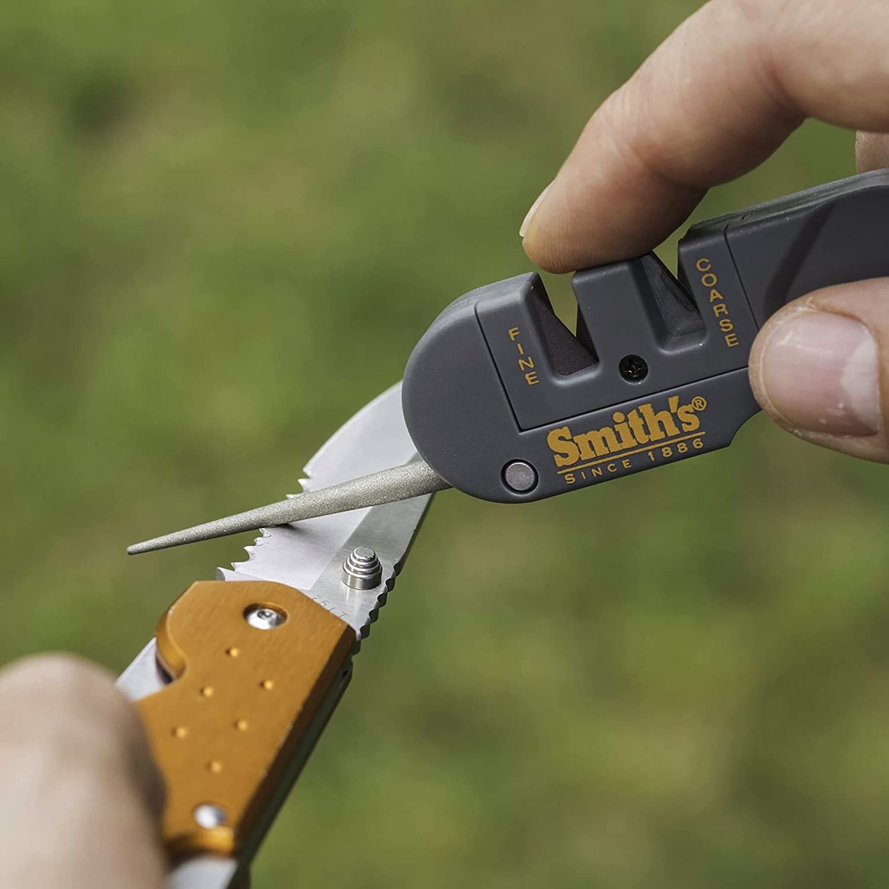 Portable 3.5 inch Pocket Pal sharpener with lanyard hole