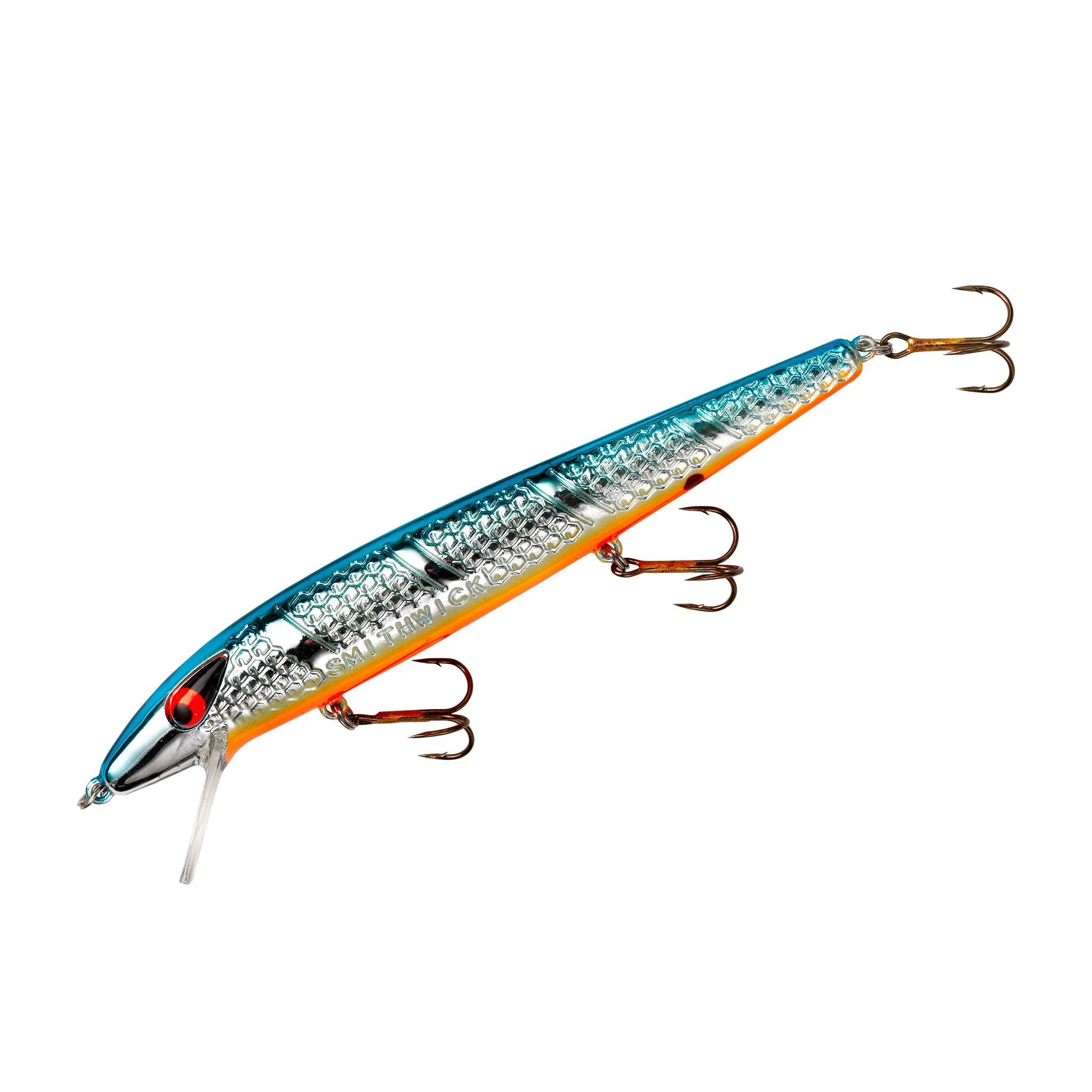 Smithwick Suspending Super Rogue chrome-blue back image; versatile jerkbait for bass and walleye.