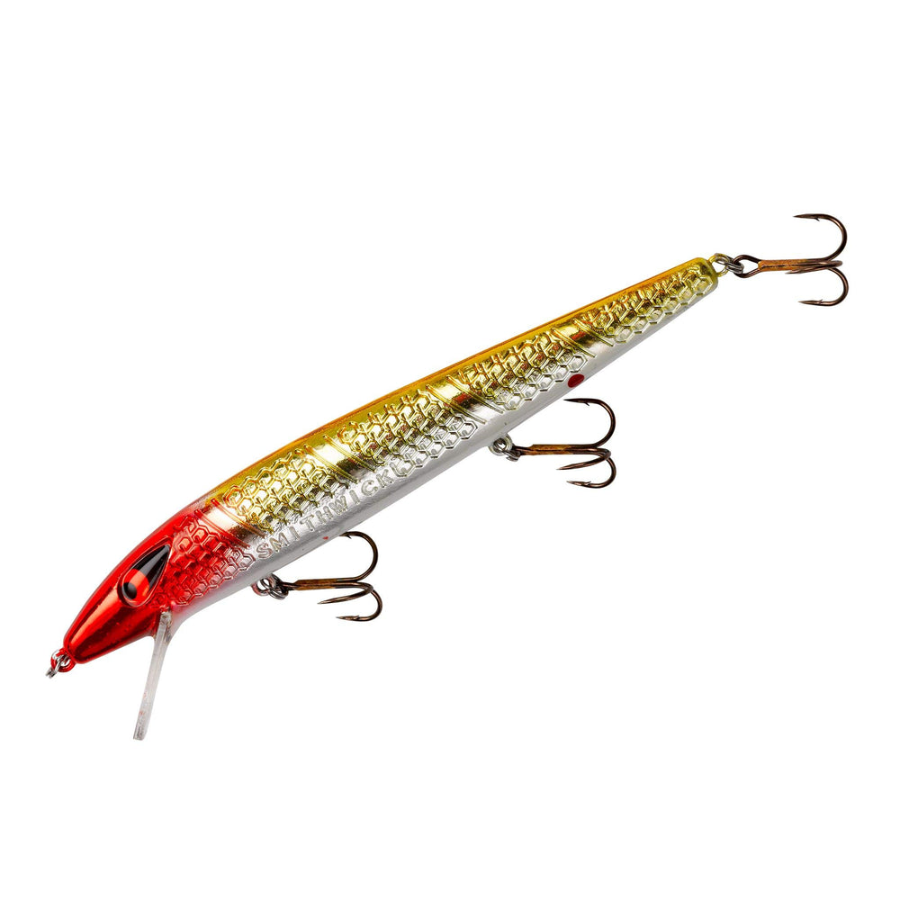 Smithwick Suspending Super Rogue Clown 5-Inch cast lure delivering precise bass action.