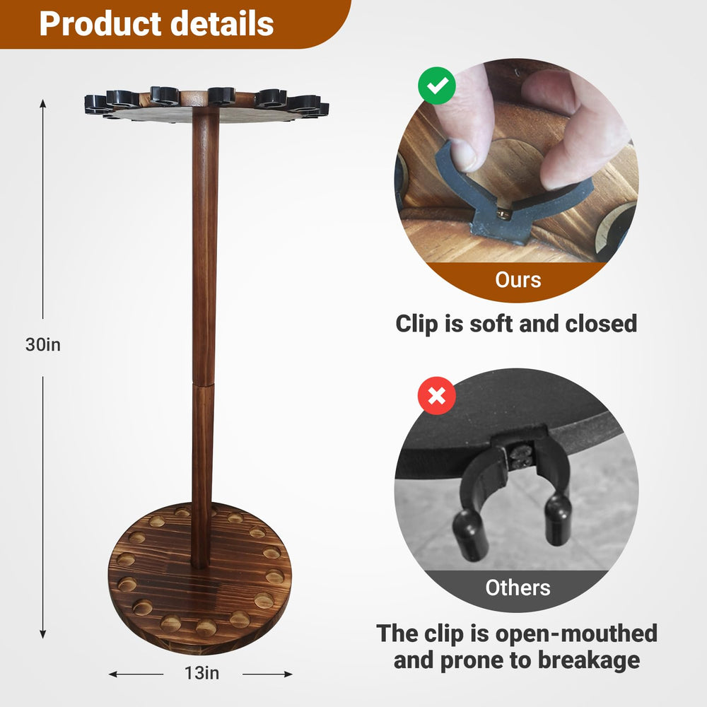 SMMYMGF wooden-rod-rack handmade construction adds durable gear protection