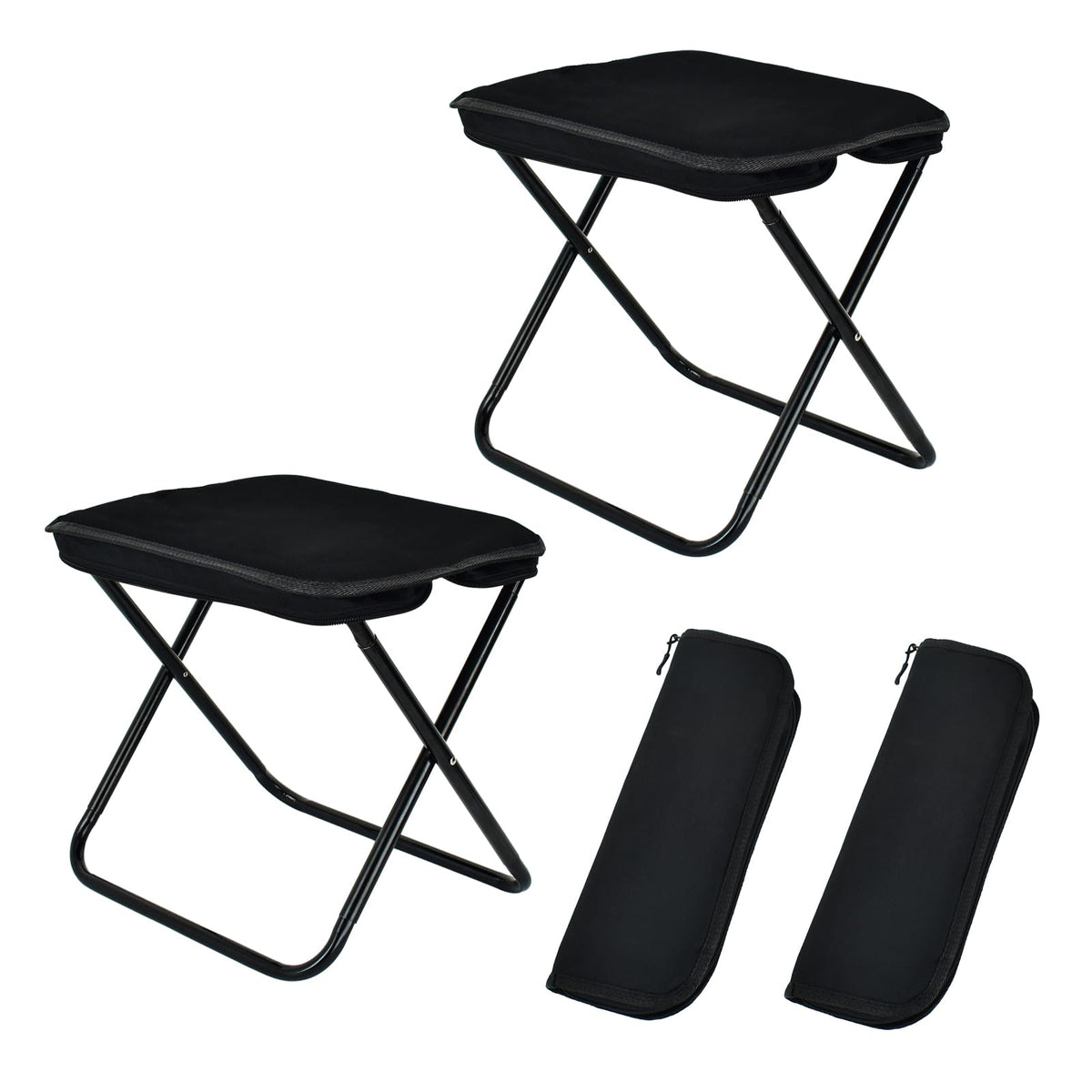 Smohtmeny collapsible stool front view shows compact backpack-friendly design for outdoor seating