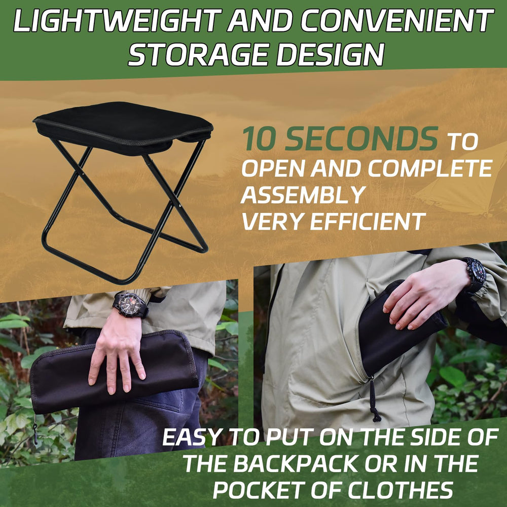 Smohtmeny collapsible stool compact-packed demonstrates light 1.3-lb portable chair